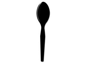 Plastic Cutlery Heavy Mediumweight Teaspoons Black 1000/Carton