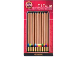 Koh-I-Noor Tri-Tone Multicolored Pencils 12/ST Multi FA33TIN12BC Koh-I-Noor Tri-Tone Multicolored Pencils 12/ST Multi FA33TIN12BC