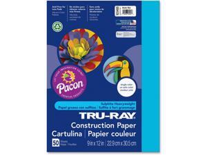 Pacon Construction Paper 76lb 9"x12" 50/PK Atomic Blue 103400 Pacon Construction Paper 76lb 9"x12" 50/PK Atomic Blue 103400
