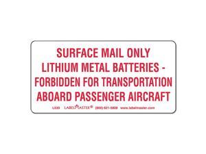 LabelMaster L530 Lithium Battery Self-Adhesive Label, 4 X 2, Forbidden, 500/Roll LabelMaster L530 Lithium Battery Self-Adhesive Label, 4 X 2, Forbidden, 500/Roll