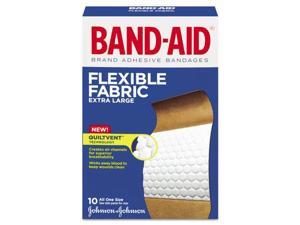 Band-Aid Flexible Fabric Extra Large Adhesive Bandages, 1.25" X 4", 10/Box 5685