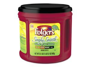 Folgers Coffee Simply Smooth 31.1 oz Canister 6/Carton 20513CT Folgers Coffee Simply Smooth 31.1 oz Canister 6/Carton 20513CT