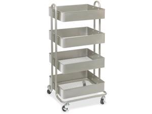 Lorell 4-Basket Storage Cart Wheeled 18"Wx15-3/4"Lx36"H GY 45652 Lorell 4-Basket Storage Cart Wheeled 18"Wx15-3/4"Lx36"H GY 45652