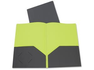 C-Line 2-Tone 2-Pocket Poly Portfolios Ltr Gray/Green 34701 C-Line 2-Tone 2-Pocket Poly Portfolios Ltr Gray/Green 34701