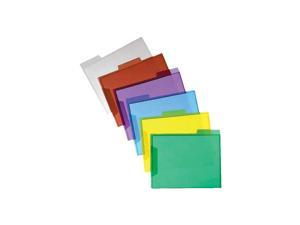Staples 3-Tab Translucent Poly File Folders Assorted 6/Pack (10847) 533539