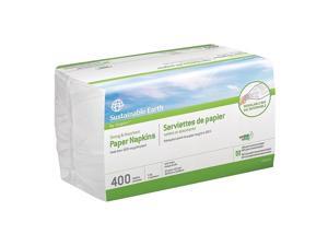 Sustainable Earth Luncheon Napkins 1-Ply White 400/PK (SEB20179-CC) 887844 Sustainable Earth Luncheon Napkins 1-Ply White 400/PK (SEB20179-CC) 887844