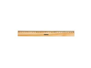 Staples 12" Wood/Brass Double Edge Ruler (51890) 2773010 Staples 12" Wood/Brass Double Edge Ruler (51890) 2773010