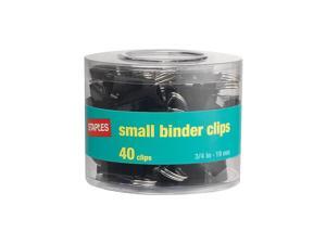 Staples Small Metal Binder Clips, Black, 3/4 Size with 3/8 Capacity, 40/Pack Staples Small Metal Binder Clips, Black, 3/4 Size with 3/8 Capacity, 40/Pack