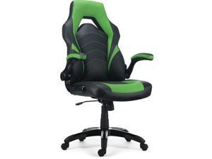 Staples Luxura Faux Leather Racing Gaming Chair Black and Green (52504) 2829476 Staples Luxura Faux Leather Racing Gaming Chair Black and Green (52504) 2829476