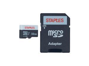 Staples 32GB High Speed Micro SDHC Card Class 10 with SD Adapter 28417 Staples 32GB High Speed Micro SDHC Card Class 10 with SD Adapter 28417