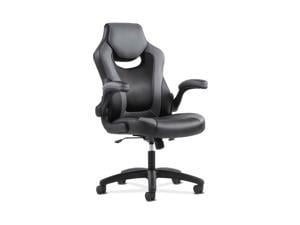Sadie Racing Gaming Computer Chair- Flip-Up Arms,  Black and Gray Leather (HVST911) - OEM