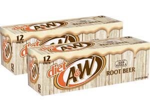 A&W Zero Sugar Vanilla Root Beer Soda 12 oz. 24/Carton (10000853)