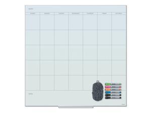 Floating Glass Dry Erase Undated One Month Calendar, 36 x 36, White 3968U0001 Floating Glass Dry Erase Undated One Month Calendar, 36 x 36, White 3968U0001