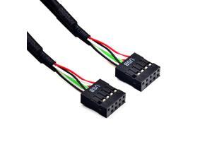 Female to Female Motherboard USB 2.0 9Pin Internal Header Extension Cable 30cm Female to Female Motherboard USB 2.0 9Pin Internal Header Extension Cable 30cm