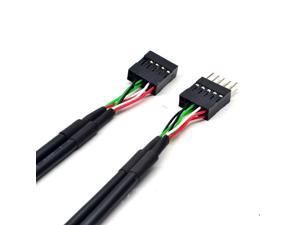 Male to Female Motherboard USB 2.0 9Pin Internal Header Extension Cable 30cm Male to Female Motherboard USB 2.0 9Pin Internal Header Extension Cable 30cm