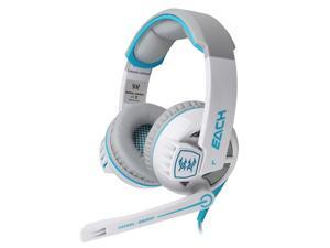 EACH G6000 Stereo Gaming Game PC Headphone Headset Headband Mic LED White & Blue EACH G6000 Stereo Gaming Game PC Headphone Headset Headband Mic LED White & Blue