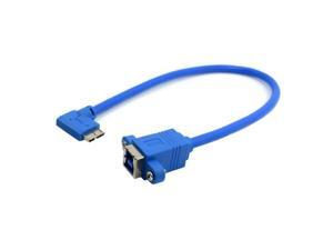 USB 3.0 Type B Female to Micro B Male 10pin Left Angled 90 degree cable With Panel Mount Screw Holes 25cm USB 3.0 Type B Female to Micro B Male 10pin Left Angled 90 degree cable With Panel Mount Screw Holes 25cm