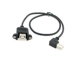 Right Angled 90 Degree USB Type B Male to Female Extension Cable with Panel Mount Screw 50cm for Printer Scanner Right Angled 90 Degree USB Type B Male to Female Extension Cable with Panel Mount Screw 50cm for Printer Scanner