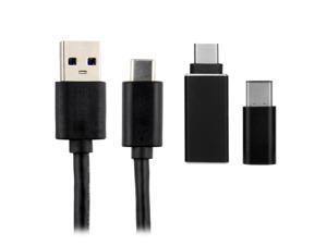 USB-C USB Type-C Male to USB 2.0 Male Data Charger Cable & USB 2.0 Female to Type-C Male OTG & Micro USB Female to Type-C Male Adapter Kit 3 in 1 USB-C USB Type-C Male to USB 2.0 Male Data Charger Cable & USB 2.0 Female to Type-C Male OTG & Micro USB Female to Type-C Male Adapter Kit 3 in 1