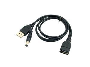 USB 2.0 Type-A Male to Female Extension Cable with Extra DC 5.5*2.1mm Power Supply Plug 0.15m USB 2.0 Type-A Male to Female Extension Cable with Extra DC 5.5*2.1mm Power Supply Plug 0.15m