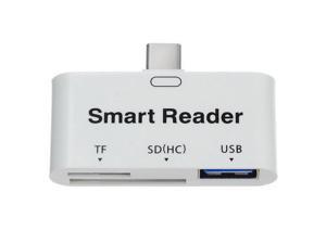 USB 3.1 Type C USB-C to USB 3.0 Female OTG Adapter & TF SD Smart Card Reader