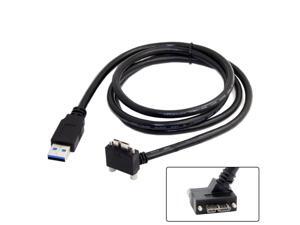USB 3.0 Male to 30 Degree Slant Angled Micro B Male Data Cable with Screws Mount for Industrial Camera 1.2m USB 3.0 Male to 30 Degree Slant Angled Micro B Male Data Cable with Screws Mount for Industrial Camera 1.2m
