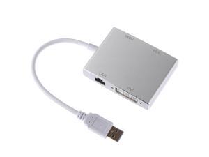 USB 3.0 Male to DVI HDMI VGA Female Video Connector Converter Adapter Cable External Graphic Card with LAN Ethernet RJ45 Female 100Mbps for Windows ONLY USB 3.0 Male to DVI HDMI VGA Female Video Connector Converter Adapter Cable External Graphic Card with LAN Ethernet RJ45 Female 100Mbps for Windows ONLY