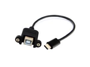 USB 3.1 Type-C USB-C Male to USB 2.0 Type-B Female Data Cable with Panel Mount Screw Hole 0.2m USB 3.1 Type-C USB-C Male to USB 2.0 Type-B Female Data Cable with Panel Mount Screw Hole 0.2m