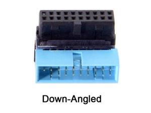 Down Angled 90 Degree Motherboard 19Pin 20Pin Header USB 3.0 Male to Female Extension Adapter Coupler