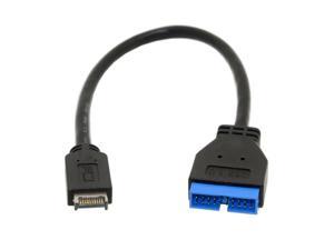Motherboard USB 3.1 Header 20Pin Male to Motherboard USB 3.0 Header 19Pin Male Connector Converter Adapter Extension Cable Black 30cm