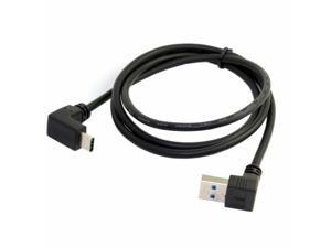 Up Angled 90 Degree USB 3.0 Male to Reversible Up & Down Angled USB 3.1 Type C USB-C Male Data Cable for Laptop Tablet Phone Macbook Black 100cm Up Angled 90 Degree USB 3.0 Male to Reversible Up & Down Angled USB 3.1 Type C USB-C Male Data Cable for Laptop Tablet Phone Macbook Black 100cm