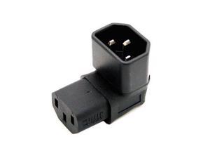 IEC Connector C14 to C13 Extension Power Adapter Male to Female Up Angled 90 Degree