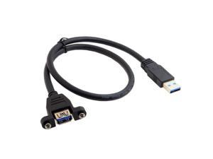USB 3.0 A Type Male to Female Extension Cable with Panel Mount Screw Hole 50cm USB 3.0 A Type Male to Female Extension Cable with Panel Mount Screw Hole 50cm