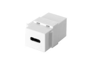 USB Type-C USB-C Female to Female Extension Keystone Jack Coupler Adapter for Wall Plate Panel USB Cable White