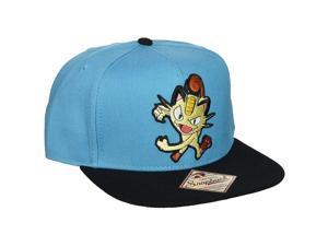 Pokemon Meowth Blue Snapback Hat