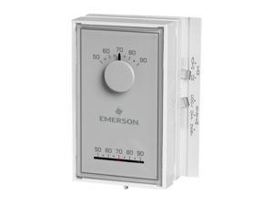 Emerson Low V Mechanical Thermostat, 50 to 90F, White