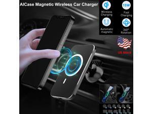 15W Qi Magnetic MagSafe Wireless Charger Car Mount Holder For iPhone 12