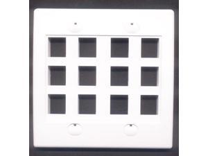 RiteAV Keystone Wall Plate Double Gang 12-Port White (1 Piece Flush) RiteAV Keystone Wall Plate Double Gang 12-Port White (1 Piece Flush)