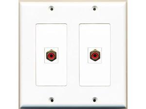 RiteAV - 2 Port RCA Red - Dual Gang Wall Plate RiteAV - 2 Port RCA Red - Dual Gang Wall Plate