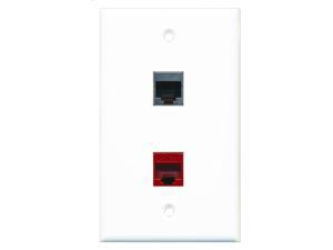 RiteAV - 1 Port Cat5e Ethernet Red 1 Port RJ45 Shielded Wall Plate RiteAV - 1 Port Cat5e Ethernet Red 1 Port RJ45 Shielded Wall Plate