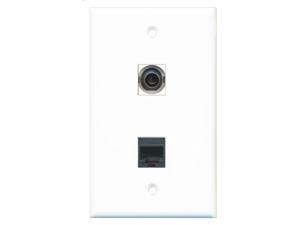 RiteAV - 1 Port Phone Black 1 Port 3.5mm Wall Plate RiteAV - 1 Port Phone Black 1 Port 3.5mm Wall Plate