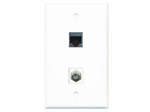 RiteAV - 1 Port Coax Cable TV- F-Type 1 Port RJ45 Shielded Wall Plate RiteAV - 1 Port Coax Cable TV- F-Type 1 Port RJ45 Shielded Wall Plate