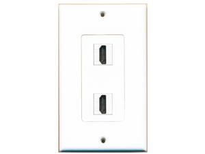RiteAV - 2 Port HDMI Wall Plate Decorative White RiteAV - 2 Port HDMI Wall Plate Decorative White