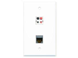 RiteAV - 1 Port Shielded Cat6 Ethernet 1 Port Speaker Wall Plate RiteAV - 1 Port Shielded Cat6 Ethernet 1 Port Speaker Wall Plate