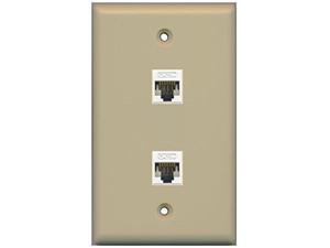 RiteAV Ivory 2 x Cat5e White Ethernet RJ45 LAN Wall Plate Flat RiteAV Ivory 2 x Cat5e White Ethernet RJ45 LAN Wall Plate Flat