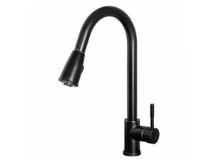 Builders Shoppe 1210TB Two Handle High Arc Kitchen Faucet with Spray Oil Rubbed Bronze Finish