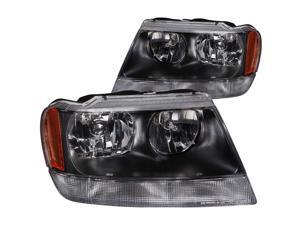 Anzo USA 111042 Jeep Grand Cherokee Crystal Chrome Headlight Assembly Anzo USA 111042 Jeep Grand Cherokee Crystal Chrome Headlight Assembly