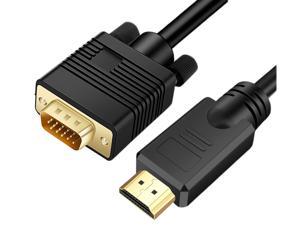 HDMI to VGA,  Unidirectional Gold Plated HDMI to VGA Cable Compatible with Computer, PS3, PC, Monitor, Projector, HDTV, Raspberry Pi, Roku, Xbox, etc. 5 ft.
