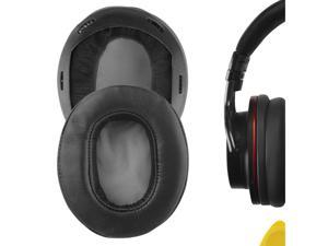 Geekria QuickFit Protein Leather Replacement Ear Pads for SONY MDR1A MDR1ADAC Headphones Earpads Headset Ear Cushion Repair Parts Black