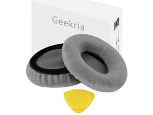 Geekria Comfort Velour Replacement Ear Pads for Sennheiser Momentum OnEar Headphones Earpads Headset Ear Cushion Repair Parts Grey